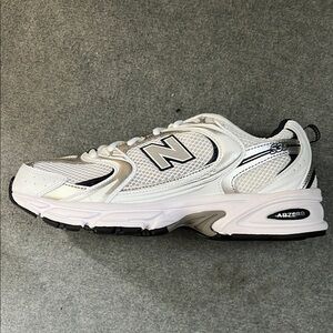 New Balance White, Black and Blue Running Sneakers
